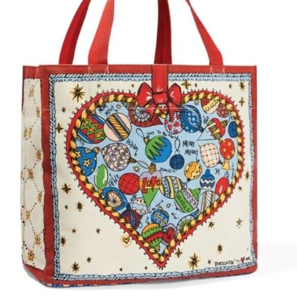 NWT BRIGHTON Celebrate Holiday Tote Christmas Love Bag Tote Bag
